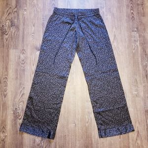 SATIN LEOPARD ANIMAL PRINT PJ PAJAMA PANTS NWT XS